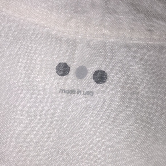 Classic linen sleeveless button down shirt size medium white color - Picture 4 of 5